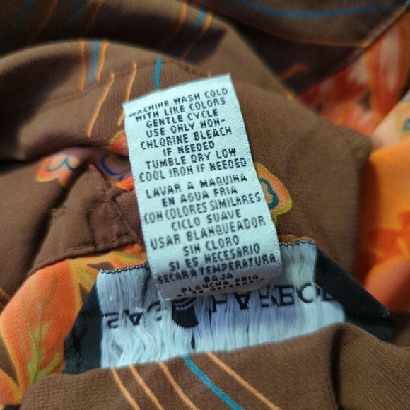 Sag Harbor Oriental Phoenix Print Blouse Orange Brown Turquoise Woman's Small - Picture 10 of 12